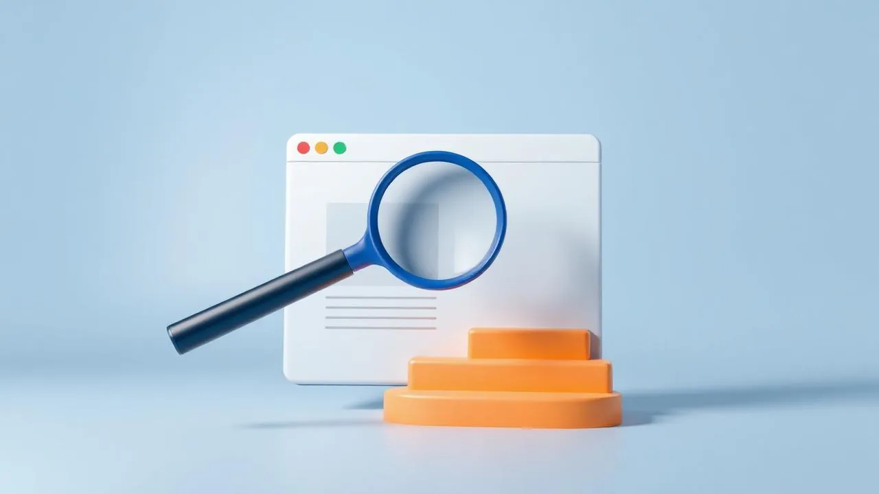 SEO osnove za trgovce: kako naj vas kupci najdejo v Googlu Minimalističen 3D prikaz SEO osnov za trgovce v spletnem nakupovalnem središču kupish.si