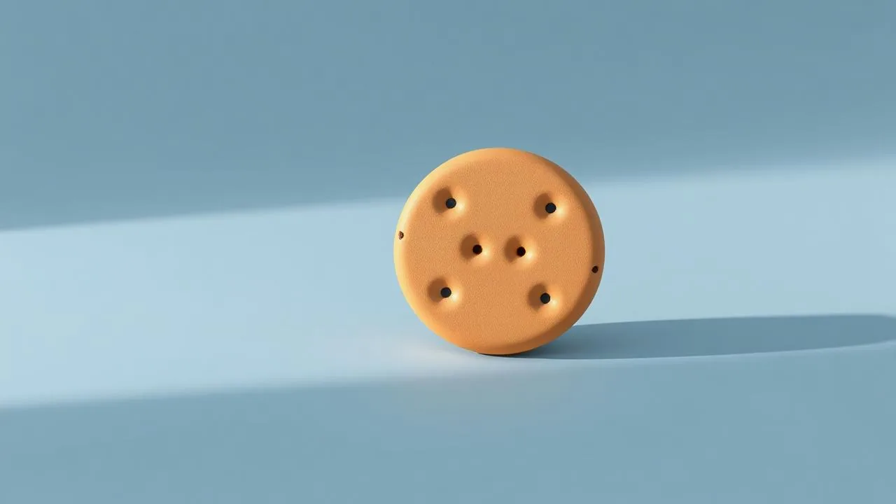 Piškotki na kupish.si — minimalističen 3D prikaz piškotka in brskalnika